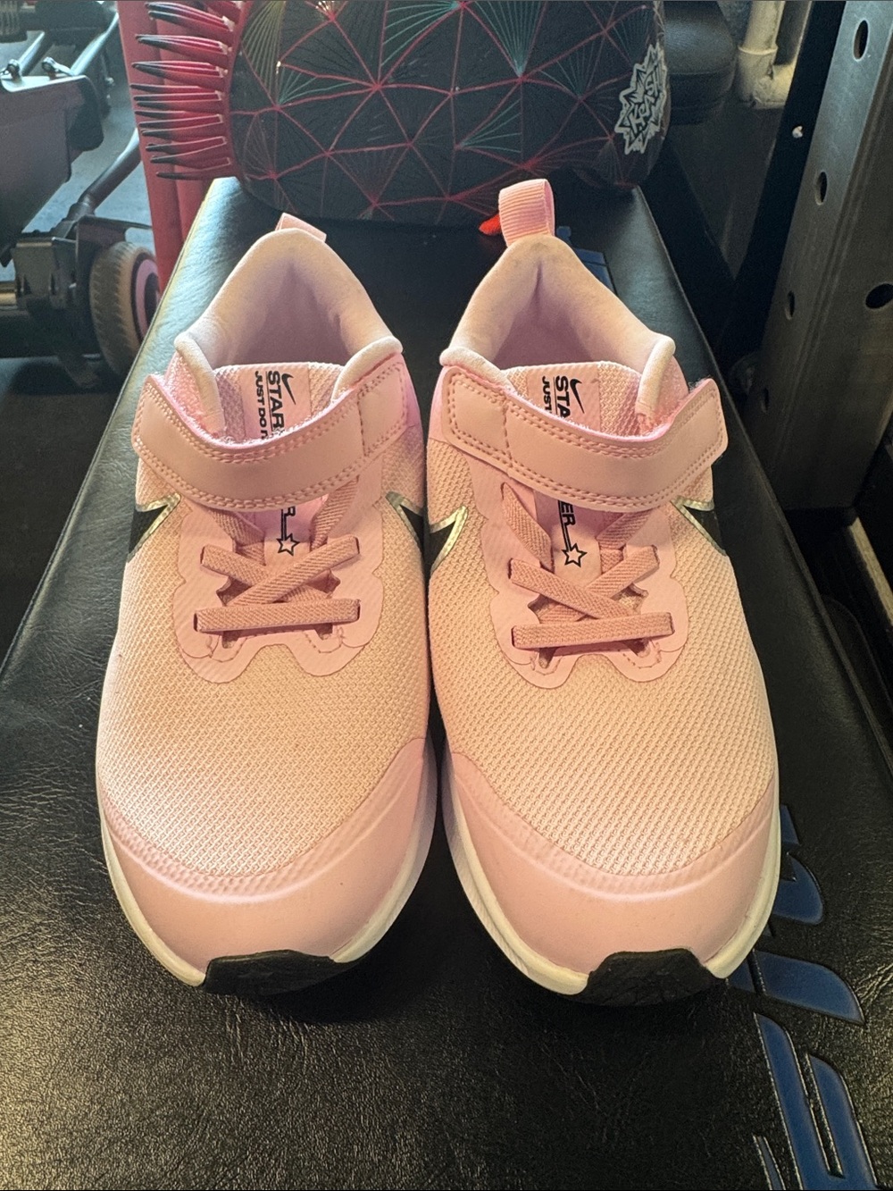 Nike Kids Pink Hook-and-Loop Athletic Sneakers